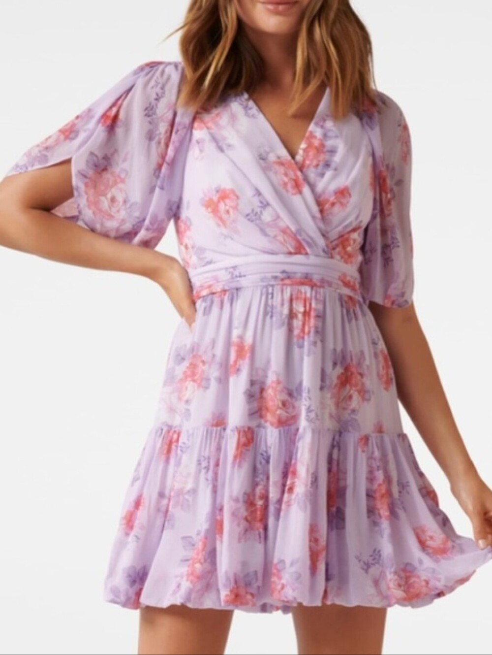 Ever New Melbourne Lavender Floral Mini Dress 6